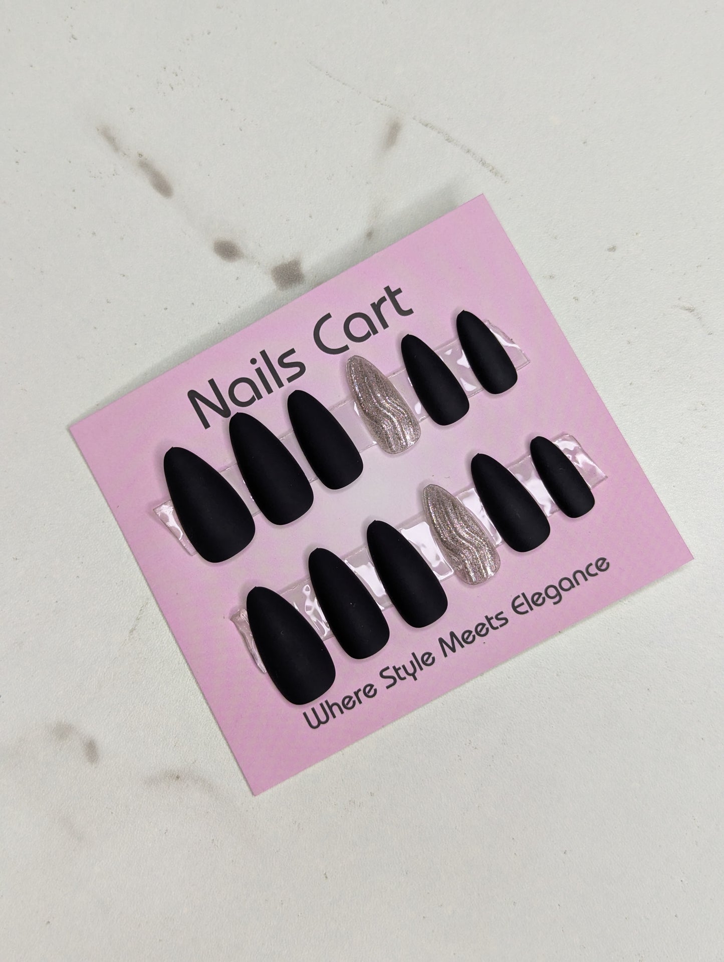 Black Matte Silver Accent