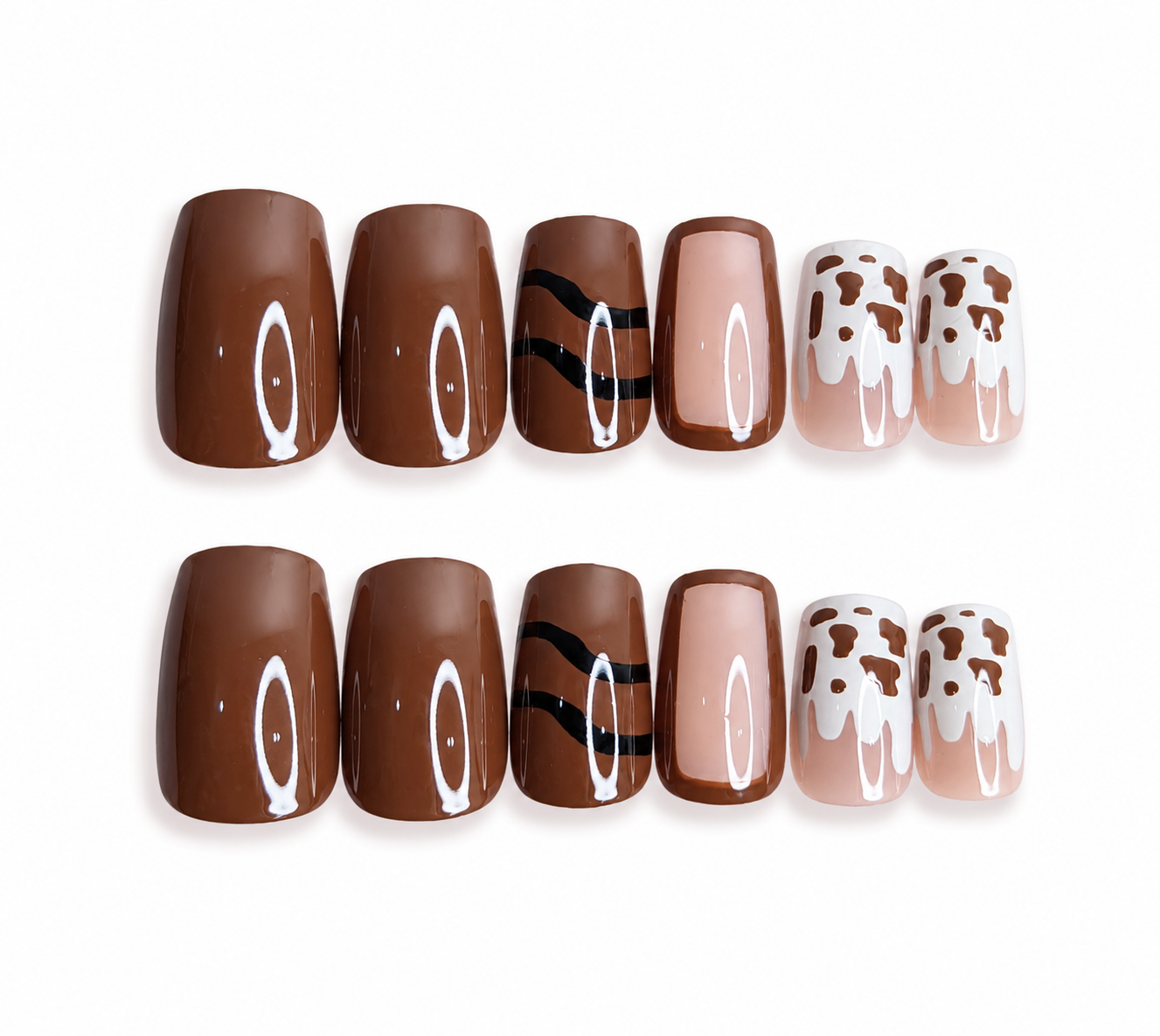 Chocolate Cow Print Drip