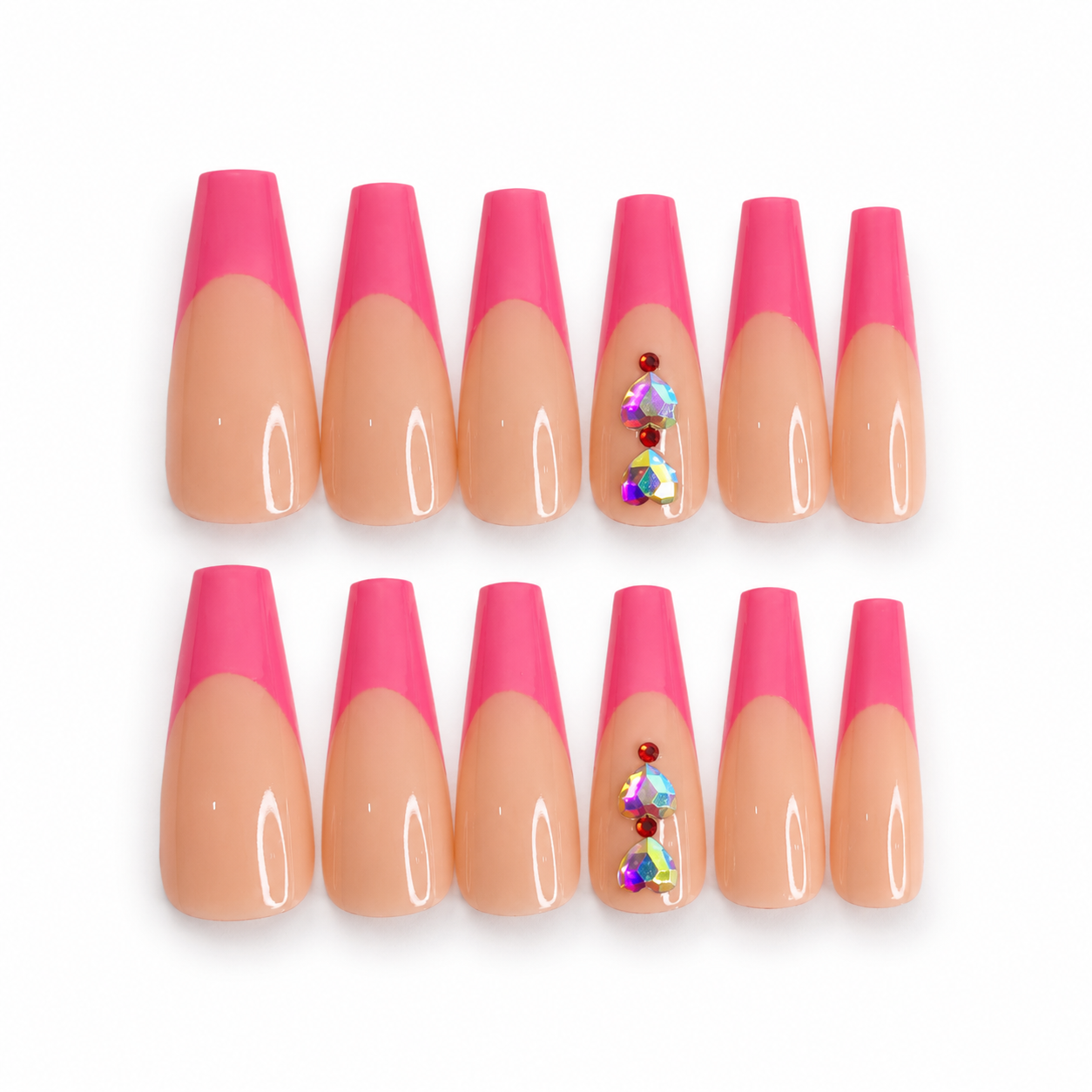 Hot Pink French Gem Coffin