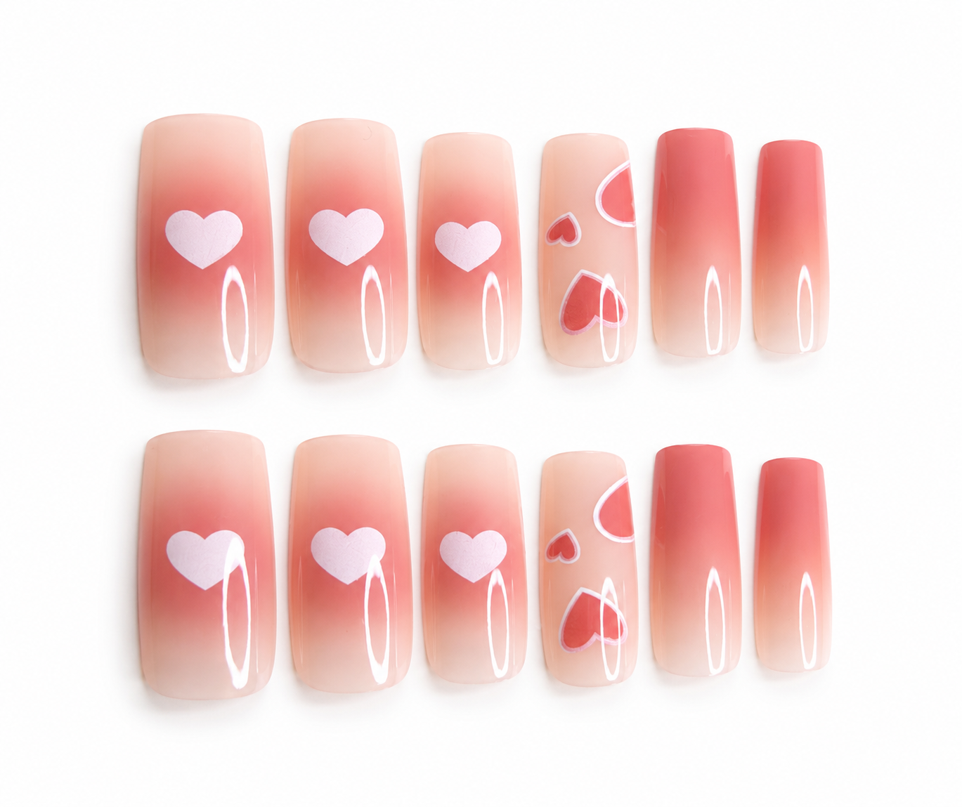 Coral Ombre Heart Print
