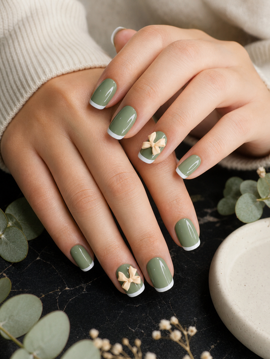 Olive Green French Bow