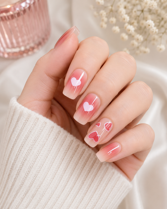 Coral Ombre Heart Print