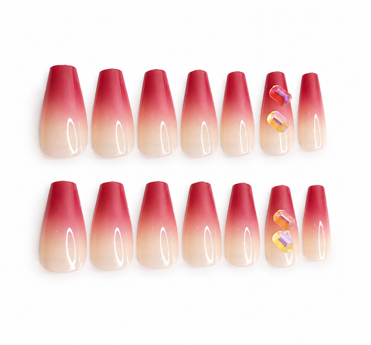 Red Ombre Gem Coffin