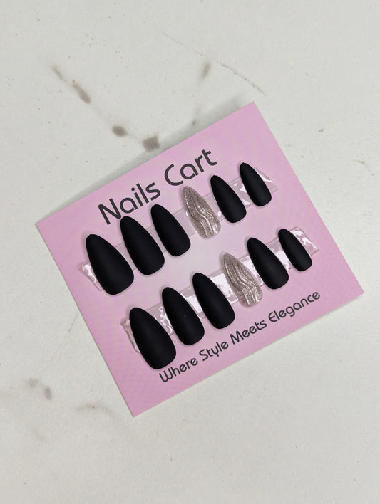 Black Matte Silver Accent
