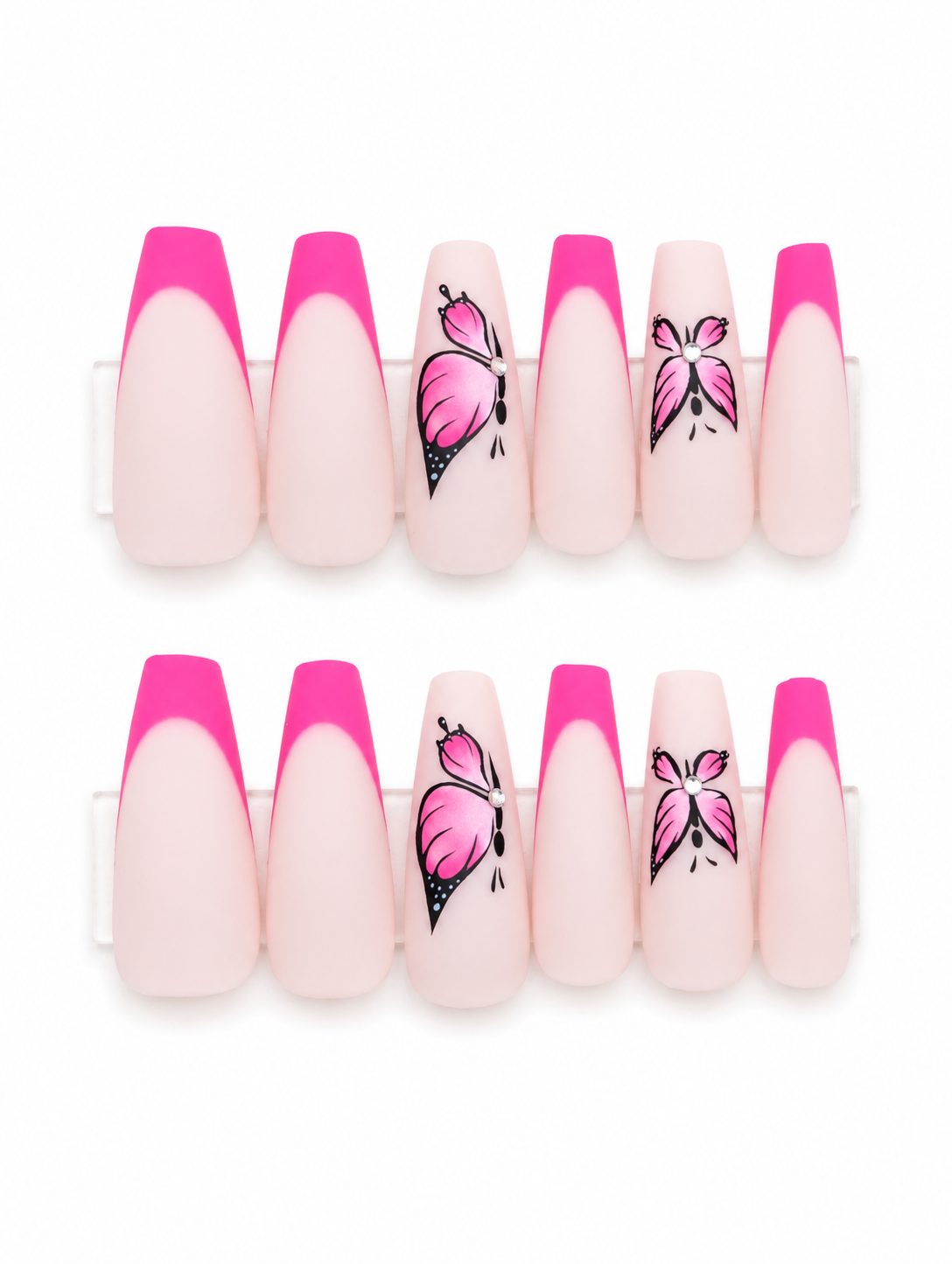 Hot Pink Butterfly French