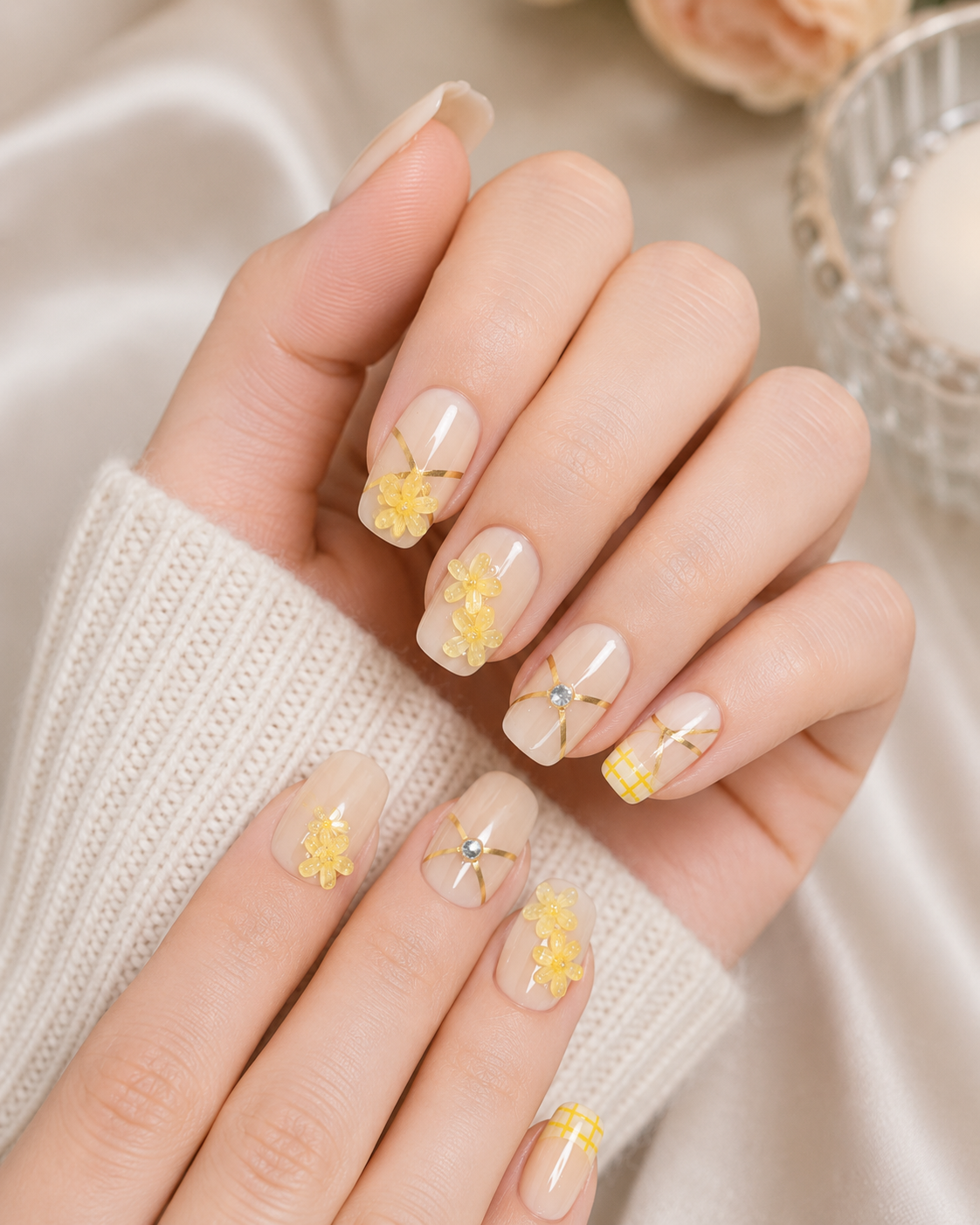 Nude Yellow Flower Charm