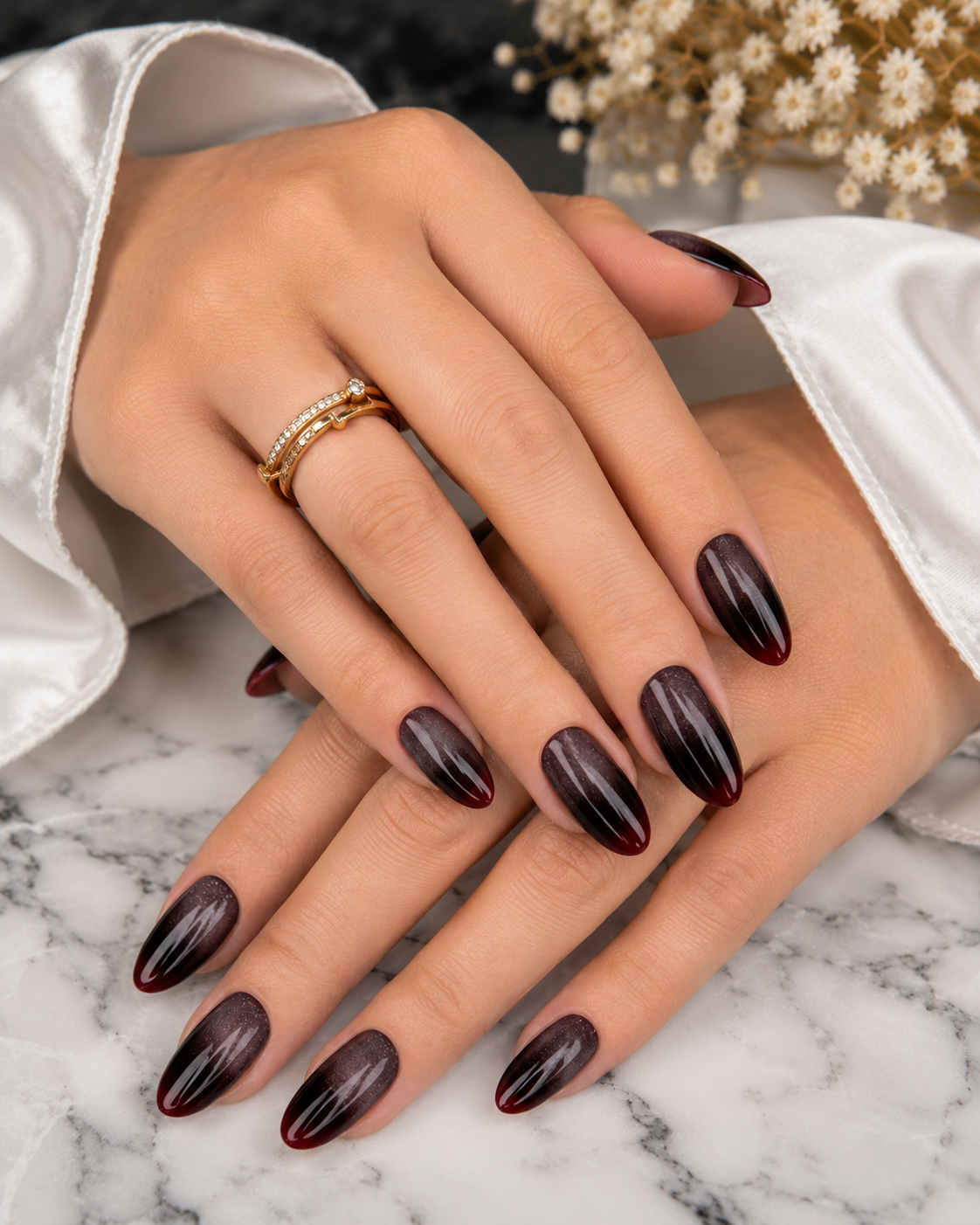 Dark Plum Shimmer Almond