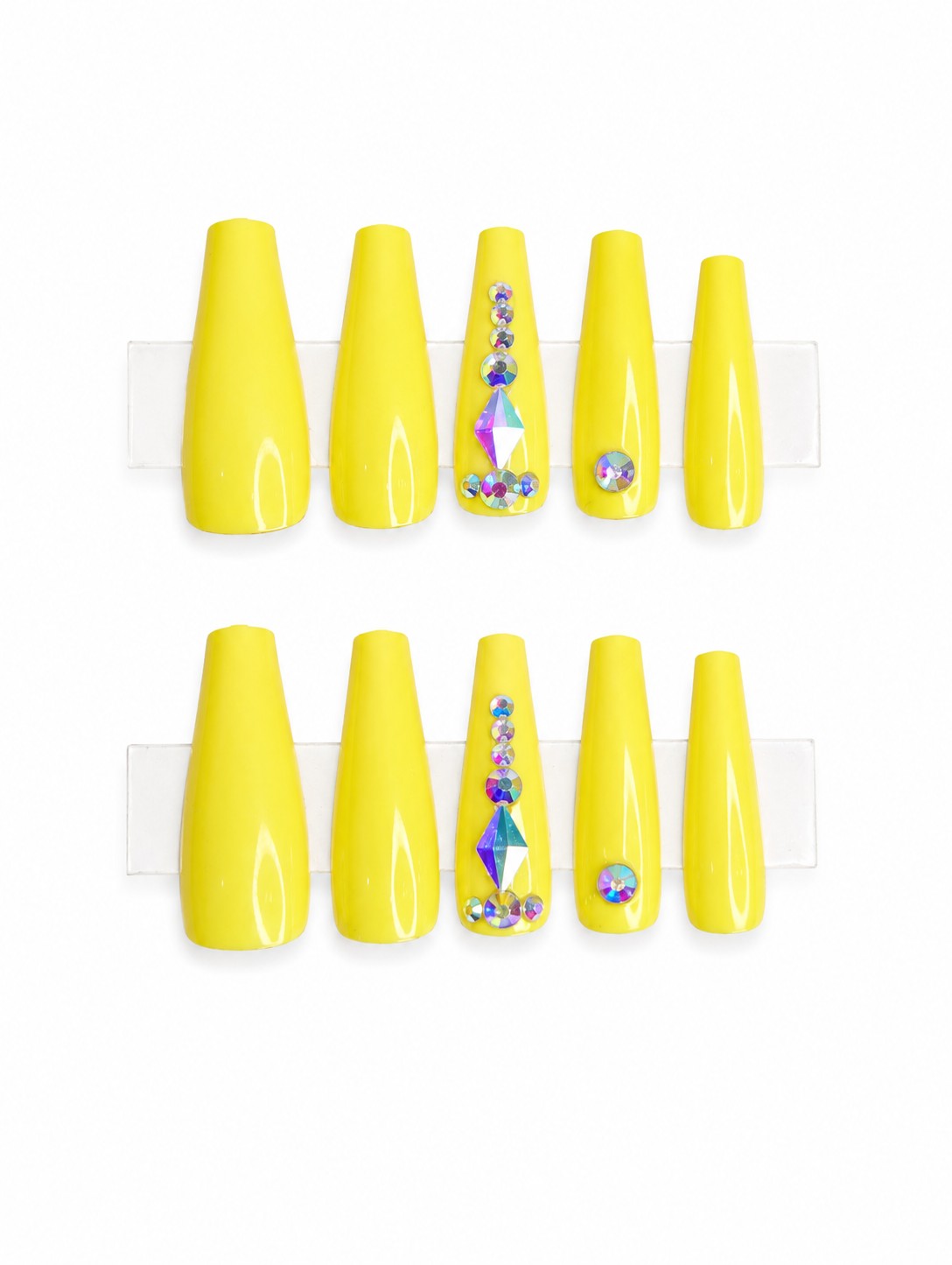Yellow Gloss Rhinestone Coffin