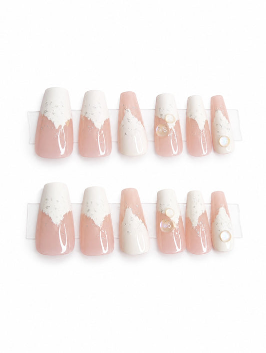 Pink White Marble Pearl Coffin