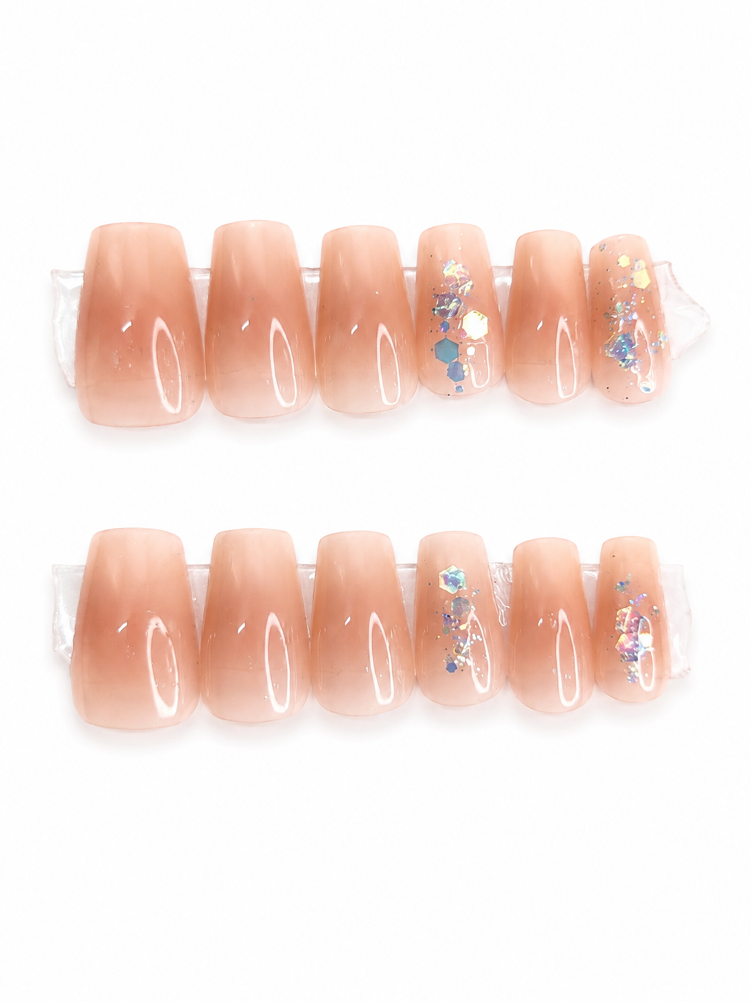 Peach Holographic Chunk Coffin