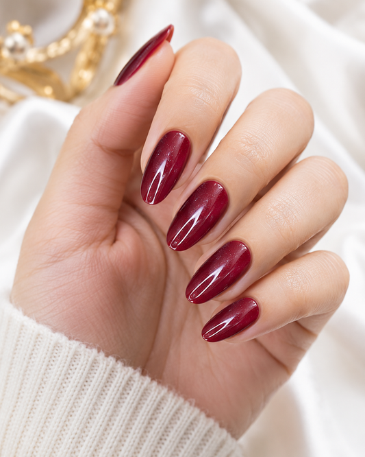 Deep Red Shimmer Almond