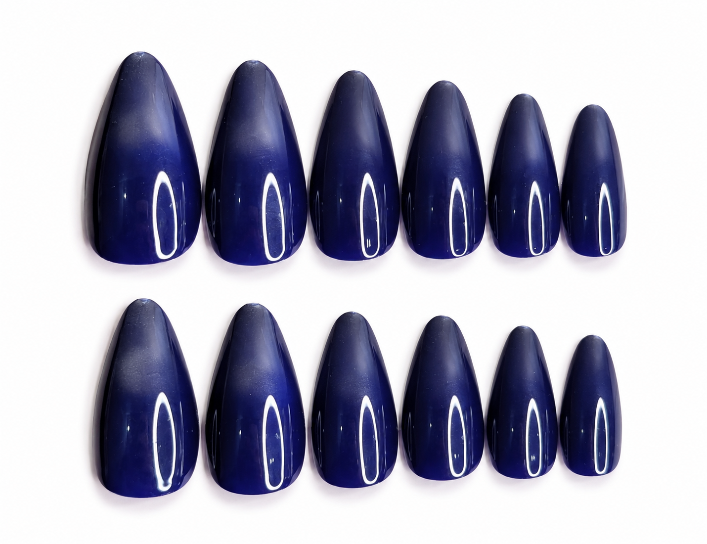 Navy Blue Glossy Almond
