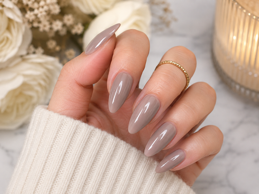 Taupe Mocha Glossy Almond
