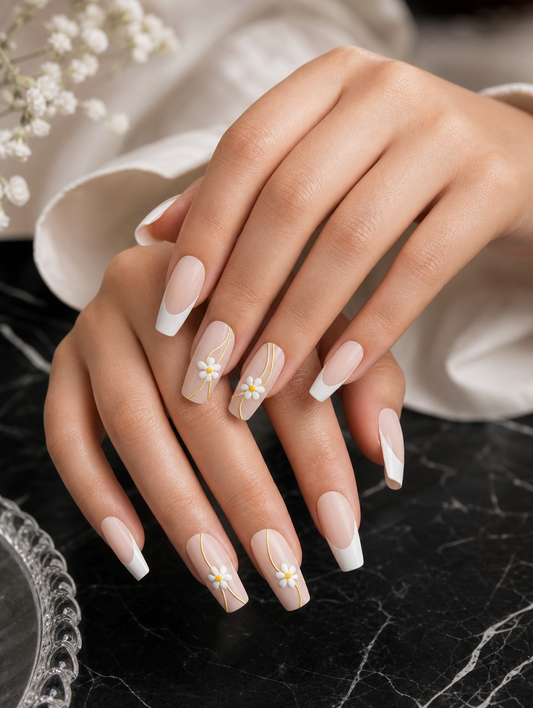 Matte Nude Daisy Vine French