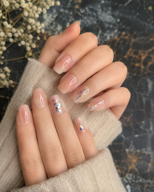 Peach Holographic Chunk Coffin
