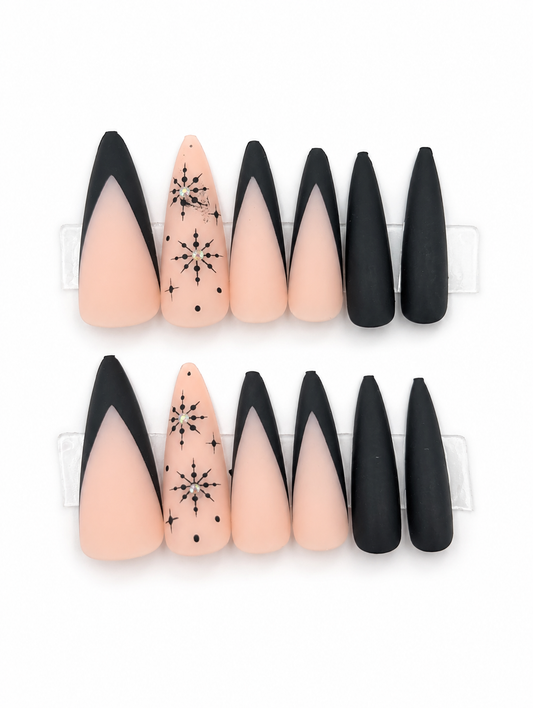 Matte Black Nude Celestial Coffin